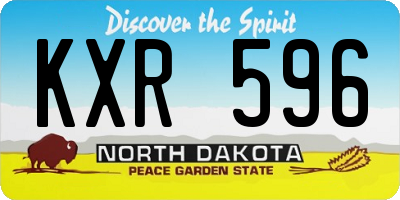 ND license plate KXR596