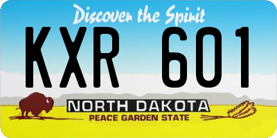 ND license plate KXR601