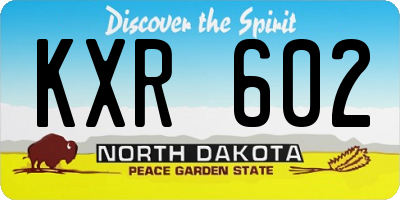 ND license plate KXR602