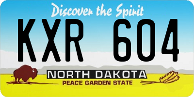 ND license plate KXR604
