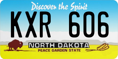 ND license plate KXR606