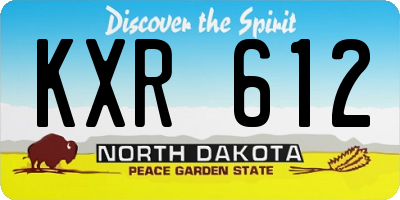 ND license plate KXR612