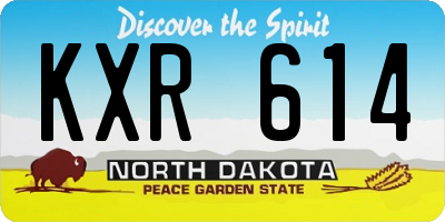 ND license plate KXR614
