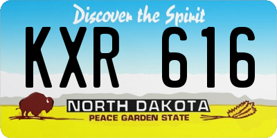 ND license plate KXR616