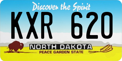 ND license plate KXR620