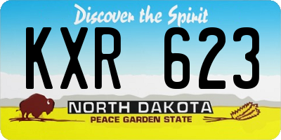ND license plate KXR623