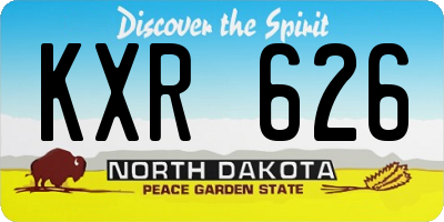 ND license plate KXR626