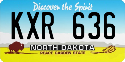 ND license plate KXR636