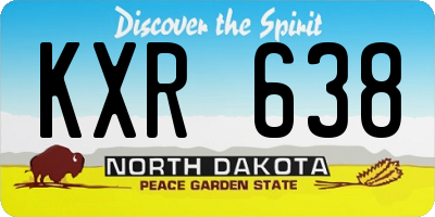 ND license plate KXR638