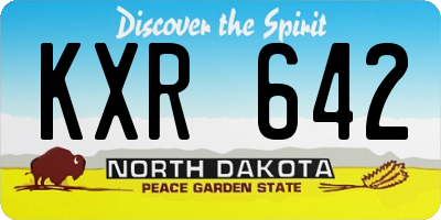 ND license plate KXR642