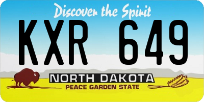 ND license plate KXR649