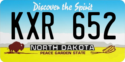 ND license plate KXR652