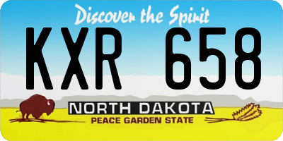 ND license plate KXR658
