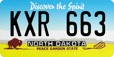 ND license plate KXR663