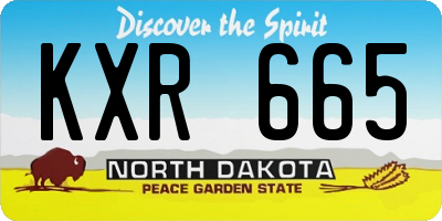 ND license plate KXR665