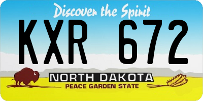 ND license plate KXR672