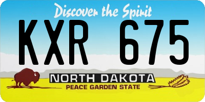 ND license plate KXR675