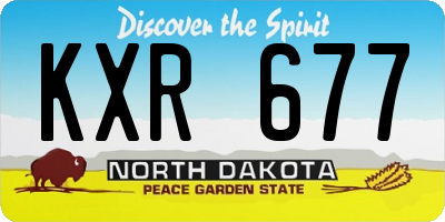 ND license plate KXR677
