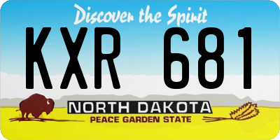 ND license plate KXR681