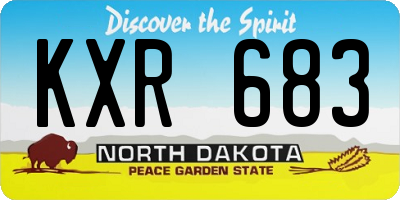 ND license plate KXR683