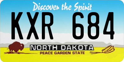 ND license plate KXR684