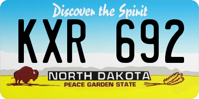 ND license plate KXR692