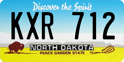 ND license plate KXR712