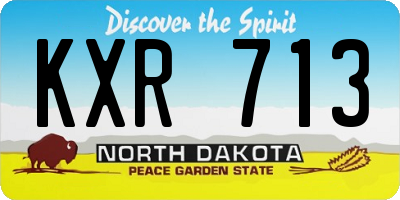 ND license plate KXR713