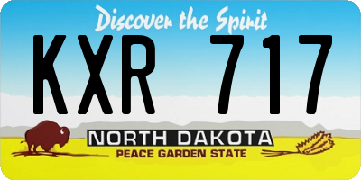 ND license plate KXR717