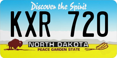 ND license plate KXR720