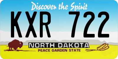 ND license plate KXR722