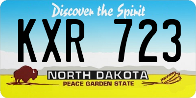ND license plate KXR723
