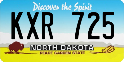 ND license plate KXR725