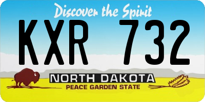 ND license plate KXR732