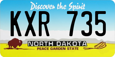 ND license plate KXR735