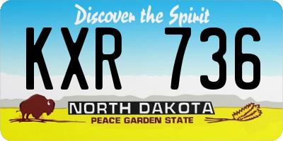 ND license plate KXR736
