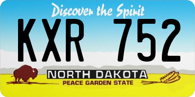 ND license plate KXR752