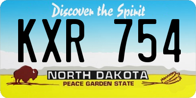 ND license plate KXR754