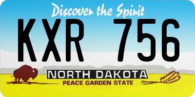 ND license plate KXR756