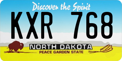 ND license plate KXR768