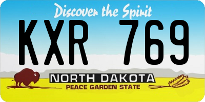 ND license plate KXR769