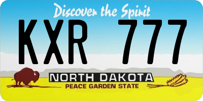 ND license plate KXR777