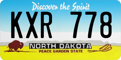 ND license plate KXR778