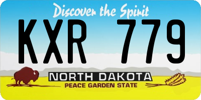 ND license plate KXR779