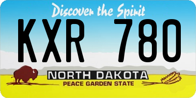 ND license plate KXR780