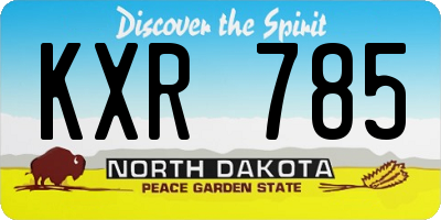 ND license plate KXR785
