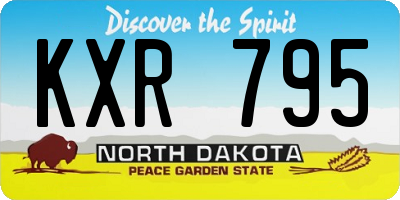 ND license plate KXR795