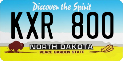 ND license plate KXR800