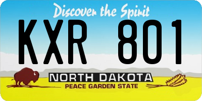 ND license plate KXR801