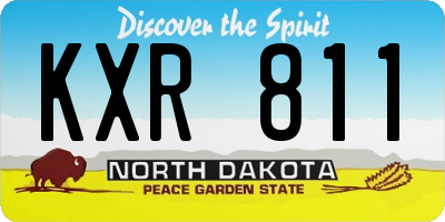 ND license plate KXR811